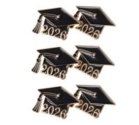 6 Pezzi Spilla a Forma di Tocco Laurea 2026 in Lega di Zinco Nera | Chiusura Sicura, Leggera e Compatta, per Cerimonie e Festa di Laurea 2026