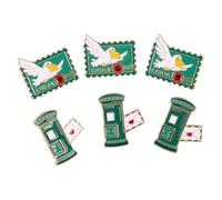 6 Pezzi Spilla da Bavero Vintage Cassetta della Posta