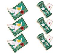 6 Pezzi Spilla Vintage Tema Postale Colomba e Cassetta Verde