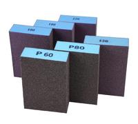 6 Pezzi Spugna Abrasiva, Grane 60/80/100/120/180/220 Diverse Spugnette Abrasive per Legno Lavabile e Riutilizzabile, Spugne Abrasive, Blocchi Abrasivi, per Lucidare Legno, Metallo, Parete, Lucidatura