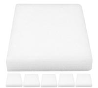 6 pezzi spugne per felting, pannello lana cardata bianca