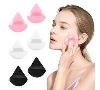 6 Pezzi Spugnette Trucco Triangolari - Piumini da Cipria Riutilizzabili per Fondotinta, BB Cream e Correttore - Morbido Velluto Viso e Corpo - Asciutto/Bagnato, Lavabile in Lavatrice