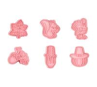 6 Pezzi Stampi per Biscotti Creativi in PP Rosa, Facili da Sformare | Pasticceria Professionale e Casa, Uso Sicuro, Stile Creativo, Adatti a Forno, Dolci e Feste