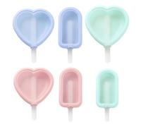 6 Pezzi Stampi per Gelati a Cuore e Semiellisse in Silicone | Ghiaccioli Fai, Adatti a Frutta e Yogurt, per Attività in Famiglia