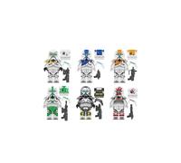 6 pezzi Star Wars Clone Trooper Casco Action Figures Building Blocks Giocattoli per bambini Regali