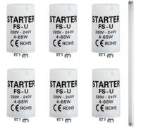 6 Pezzi Starter Neon 4-65W, Starter Universale Lampade Neon 220-240V, Starter pe