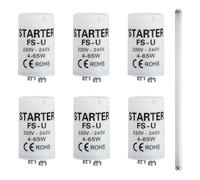 6 Pezzi Starter Neon 4-65w, Starter Universale Lampade Neon 220-240V, Starter per Accensione Lampade Fluorescenti, Ignifugo e Sicuro Senza Componenti Radioattivi o Piombo, Illuminazione Efficiente