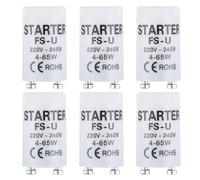6 Pezzi Starter Universale per Tubo Fluorescente e LED, 40-65W, 220-240V - Accensione Lampade Neon