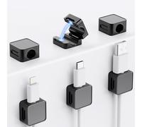 [6 pezzi] Supporto per cavi, organizer per cavi - [funzionamento con una sola mano] Morsetti per cavi a molla, autoadesivi, organizer per cavi di alimentazione, HDMI, cavo di ricarica