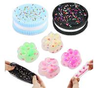 6 pezzi Taba Squishy, 2 giocattoli per il rilievo dello stress e 4 giocattoli Squishy Mini zampe per gatti, Soft Squeeze Biscuit Toys, Squishy Toy Squishy Cat Paw ultra morbido decompressione