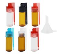 6 pezzi tabacchiera da fiuto, 51 mm, mini bottiglie per spezie e polveri, mini bottiglie per spezie e polveri, con 1 mini imbuto, per sale, zucchero, spezie, cucina, all'aperto