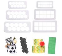 6 Pezzi Tagliabiscotti Quadrato, Formine per Biscotti Geometriche, Biscotti Calcio Tagliapasta Quadrati, Tagliabiscotti in Plastica, per Biscotti per Dolci, Decorazioni Torta, Biscotti (Bianco)