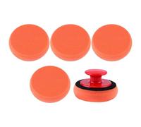 6 Pezzi Tampone per Auto in Spugna con Manico per Lucidatura e Cera | Set, Colore Arancia, per Piccole Fessure e Superfici in Plastica, Barriera Protettiva