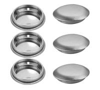 6 Pezzi Tappo Copriforo per Lavello Cucina in Acciaio Inox Argento | Installazione a Pressione Rapida, Foro 2, 5cm, per Fori Rubinetto e Spruzzatore di Riserva