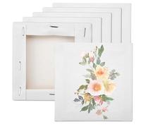 6 Pezzi Tela Bianca Per Dipingere 10 X 10 Cm Tele Da Dipingere 100% Cotone Telo Bianco, Tela Pittura, Tele Piccole Per Dipingere per Dipingere, Ad Acrilici, Pittura Ad Olio Per Bambini E Adulto