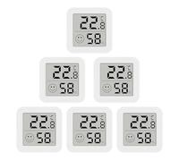 6 Pezzi Termometro Interno, Mini Termoigrometro LCD Digitale per Interni, Alta Precisione, Convertibile e Reimpostabile, Indicatore di Comfort con Supporto Adesivo, per Casa, Camera del Bambino