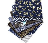 6 Pezzi Tessuto Patchwork Cucito Giapponese 19,7 * 15,7 Pollici Kit Motivo Onde Oceaniche Giapponesi Stoffe Cotone per Progetti Artigianali di Maschere Facciali