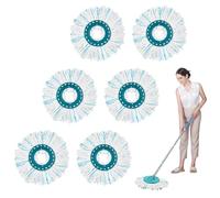 6 Pezzi Testine di Ricambio Mocio Compatibile Con Leifheit, Mocio di Ricambio in Microfibra, Clean Twist Disc Mop Kit, Altamente Assorbente, per Tutti i Tipi di Pavimento
