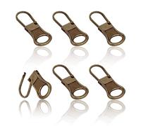 6 Pezzi Tiretto della Cerniera, Staccabile Linguette per Cerniere Lampo Metallo Prolunga per Cordino per Cerniera Lampo Kit Riparazione Cerniere per Giacche Jeans Stivali Zaini Valigie (Bronzo)