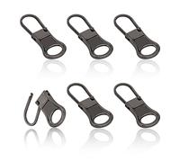 6 Pezzi Tiretto della Cerniera, Staccabile Linguette per Cerniere Lampo Metallo Prolunga per Cordino per Cerniera Lampo Kit Riparazione Cerniere per Giacche Jeans Stivali Zaini (Grigio Scuro)