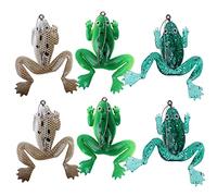 6 pezzi Topwater Frog Trumes Pesca artificiale Pesca a manovella esca morbida Frana di rane da pesca set per la testa di bassista, acqua dolce senza erbacce