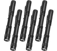 6 pezzi torcia LED impermeabile piccola torcia elettrica con clip l'illuminazione, alta lumen luce bianca mini torcia, penlight per campeggio, escursioni, emergenze ed esterni