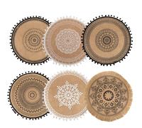 6 Pezzi Tovagliette Colazione, Tovagliette Rotonde, Tovagliette Rotonde Bohémien, Tovagliette PUò Essere Usato Come Oggetti Di Scena per Le Riprese E Decorazioni per La Tavola(B)