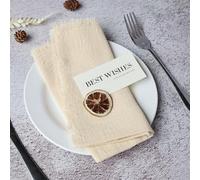 6 Pezzi Tovaglioli Stoffa 42 X 42cm Tovaglioli in Cotone Riutilizzabili Tovaglioli di Stoffa Morbidi e Confortevoli in Cotone con Frangia per la Decorazione Della Tavola, Matrimonio, Cena (Kaki)