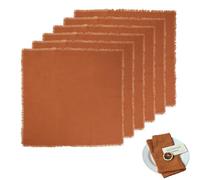 6 Pezzi Tovaglioli Stoffa 42 X 42cm Tovaglioli in Cotone Riutilizzabili Tovaglioli di Stoffa Morbidi e Confortevoli in Cotone con Frangia per la Decorazione Della Tavola, Matrimonio, Cena (Arancione)