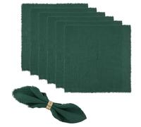 6 Pezzi Tovaglioli Stoffa 42 X 42cm Tovaglioli in Cotone Riutilizzabili Tovaglioli di Stoffa Morbidi e Confortevoli in Cotone con Frangia per la Decorazione Della Tavola, Matrimonio, Cena (Verde)
