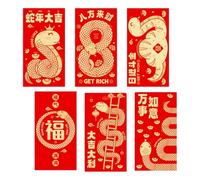 6 pezzi tradizionali di Capodanno pacchetti di denaro 2025 serpente a tema rossore buste festival di primavera cinese Hongbao Capodanno cinese buste rossore