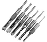 6 Pezzi Trapano Foro Quadrato Mortasatrice Scalpello Set, Legno Drill Bit Set Punte per Mortasatrice Punte Strumenti Utensili per Lavorazione del Legno, 6,4 mm/8 mm/9,5 mm/12,7 mm/14 mm/16 mm