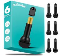 6 Pezzi Valvole in Gomma Snap-in TR414, Valvole Tubeless, Nero Valvola in Gomma per Cerchioni, Valvola per Pneumatici per Auto, Moto, Fuoristrada, Biciclette, Scooter