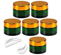 6 Pezzi Vasetti Vetro Verde, Vasetti Barattoli per Crema 30ml Contenitore per Cosmetici Ricaricabili Barattoli Dispenser Crema Vuoti Barattoli per Cosmetici, Creme, Lozioni, Oli Essenziali
