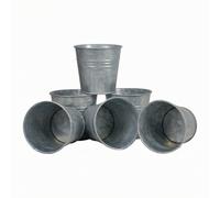 6 Pezzi Vaso Zincato senza Foro Vintage Secchiello Durevole per Tavolo