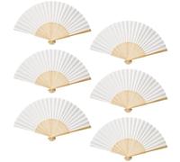 6 Pezzi Ventaglio Matrimonio, Ventagli Pieghevoli Bianchi, Ventagli Bianchi Matrimonio, Ventagli di Carta Pieghevole, Per Danza, Pittura, Decorazione, Ventagli Matrimonio Personalizzati DIY