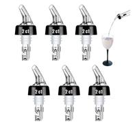6 Pezzi Versatore Automatico Misurato,2cl Dosatore per Bottiglie,Universale Versatori per Bottiglie di Liquore,Trasparente Versatore di Bevande per Bevande,Vino,Cocktail,Beccuccio per Decanter