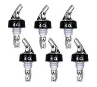 6 Pezzi Versatore automatico misurato per bottiglie：Versatori per Bottiglie da 4 cl, Beccucci da Che Non Perdono dosatore Liquor Pourer Trasparente, per Bar liquore, Vino, Olio, Cocktail, Succo