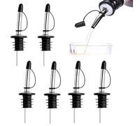 6 Pezzi Versatori in Acciaio Inox, Versatori per Bottiglie Cocktail, Tappo Versatore Dosatore in Acciaio Inox per Liquore Olio Cocktail Vino Feste Bar Bottiglia Versatore Tappo