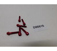 6 PEZZI VITE ERGAL TESTA CILINDRICA BRUGOLA ROSSO ALLEN PAN HEAD SCREW RED
