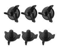 6 Pezzi Viti per Casco 6mm in Plastica Nera per Visiera | Ricambio per Visiera Casco, Fissaggio Sicuro, Compatibile Caschi Motocicletta e Dual-sport, Nero Compatto