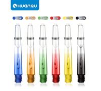 6 pezzi Voli per freccette HUANQU da 40 mm in PC, Aste per freccette trasparenti a spirale sfumata 2BA, disponibili in 6 colori (arancione/nero/rosso/giallo/blu/verde), accessori di ricambio compatibi