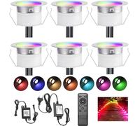 6 pezzi WiFi RGB LED luci da incasso Illuminazione del patio funziona con Alexa, Google Home assistant, DC12V Ø31mm IP67 impermeabili