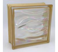 6 pezzo BM vetromatton ACQUA perlado oro vetromattone lucido 19x19x8 cm