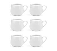 6 Pezzo Mini Lattiera Ceramica Bianca con Manico, Mini Brocca per Latte in Ceramica, Bricco Latte Piccolo, Adatto per Cucina, Bar, Hotel, Latte, Caffè, Succo Di Frutta
