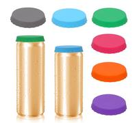6 Pezzo Pappi per Lattine Coca Cola, 6.4 * 1.2CM Coperchio in Silicone Per Coca Cola, Coperture per Lattine da Bevande, Tappi per Lattine in Silicone (Viola, Blu, Rosa, Grigio, Verde, Arancione)