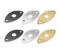 6 piastre per jack per chitarra, piastra di copertura per jack di ingresso in uscita, piastra ovale curva in acciaio, accessori per chitarra elettrica, presa jack per chitarra elettrica e basso, parti