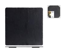 6 Piatti In Ardesia Quadro Cm25x0,5 H&H