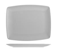 6 Piatti In Stoneware Boston Grigio Rettangolare 31x25 H&H