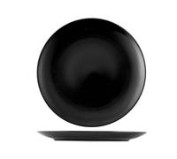 6 Piatti In Stoneware Denver Nero Piano Cm 26 H&H